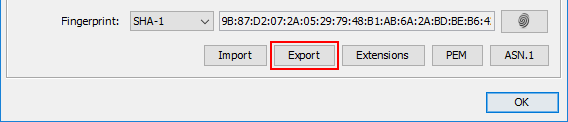 keystore explorer export pem