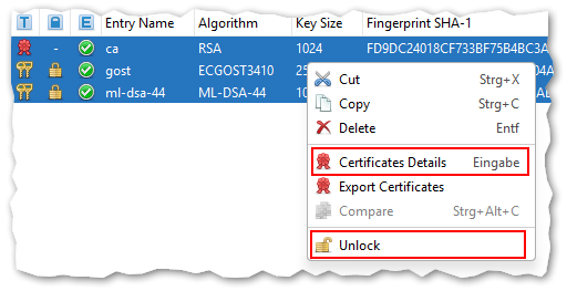 screenshot of multi selection menu