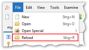 screenshot of reload menu